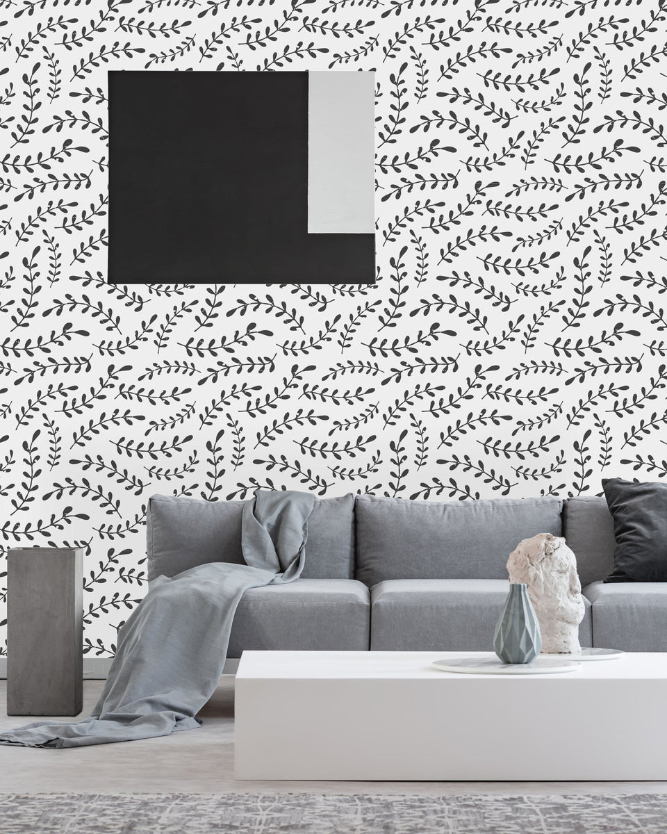 black and white scandinavian wallpaper