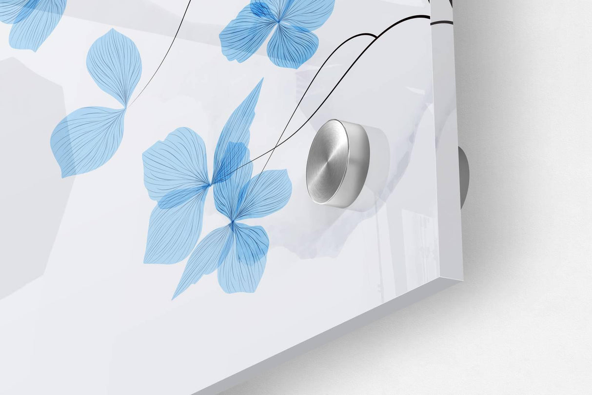 Blue Flowers Set of 3 Prints Modern Wall Art Modern Artwork - uniqstiq