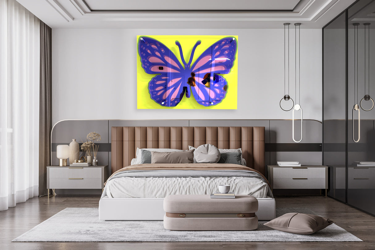 Large Butterfly Art, Pop Art, Acrylic Butterfly, 3D Art, Wall Decor, Wall Sculpture, Mirror Wall Decor, Abstract Wall Decor, Transparent Butterfly Art