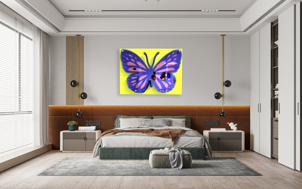 Large Butterfly Art, Pop Art, Acrylic Butterfly, 3D Art, Wall Decor, Wall Sculpture, Mirror Wall Decor, Abstract Wall Decor, Transparent Butterfly Art