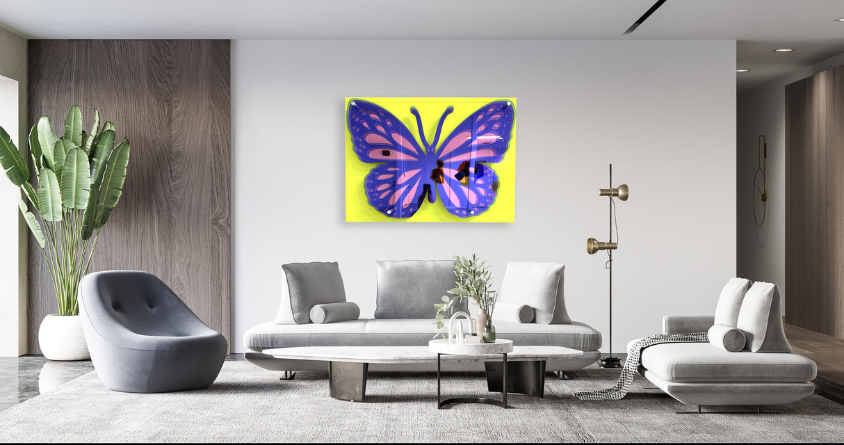 Large Butterfly Art, Pop Art, Acrylic Butterfly, 3D Art, Wall Decor, Wall Sculpture, Mirror Wall Decor, Abstract Wall Decor, Transparent Butterfly Art