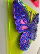 Large Butterfly Art, Pop Art, Acrylic Butterfly, 3D Art, Wall Decor, Wall Sculpture, Mirror Wall Decor, Abstract Wall Decor, Transparent Butterfly Art