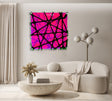 Triple Net 3D Wall Sculpture Transparent Acrylic Geometric Pink Wall Art - uniqstiq