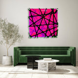 Triple Net 3D Wall Sculpture Transparent Acrylic Geometric Pink Wall Art - uniqstiq