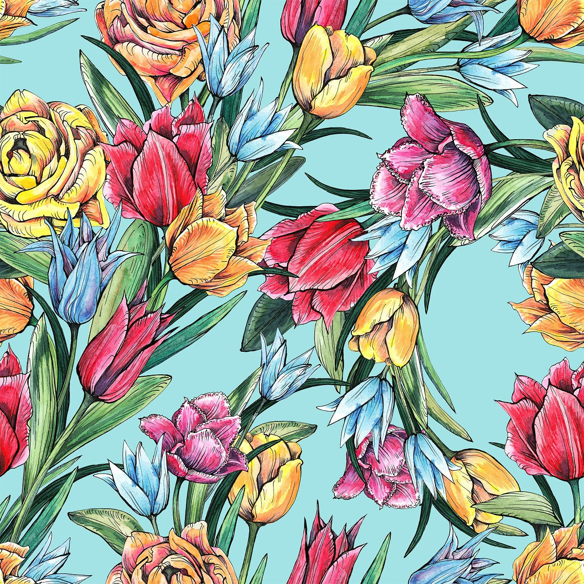 blue tulips wallpaper