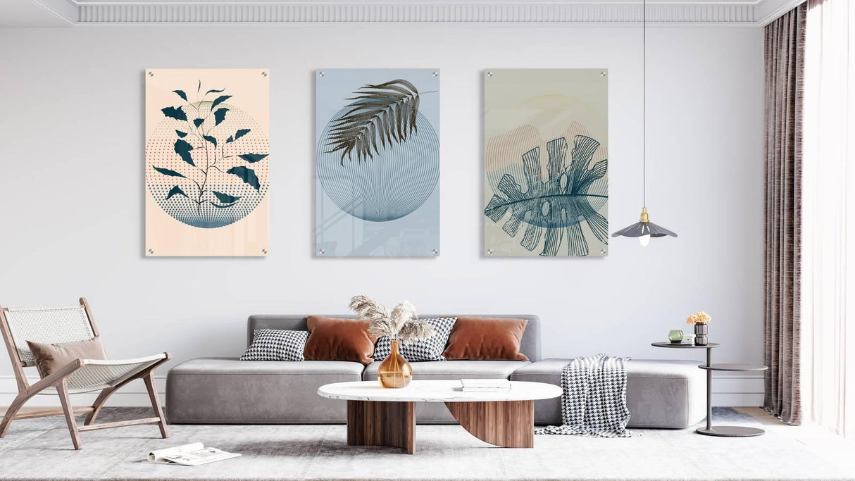 Botanical Pattern Set of 3 Prints Modern Wall Art Modern Artwork Image 2