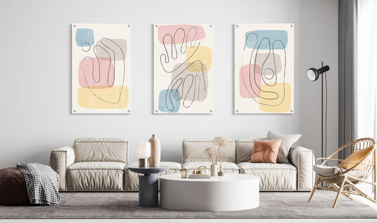 Abstract Design Set of 3 Prints Modern Wall Art Modern Artwork Image 2