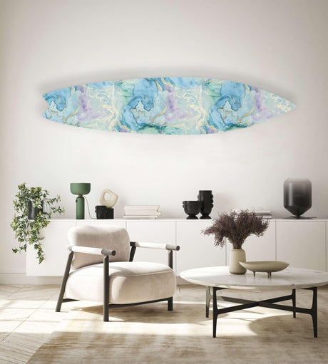 Abstract Marble Acrylic Surfboard Wall Art