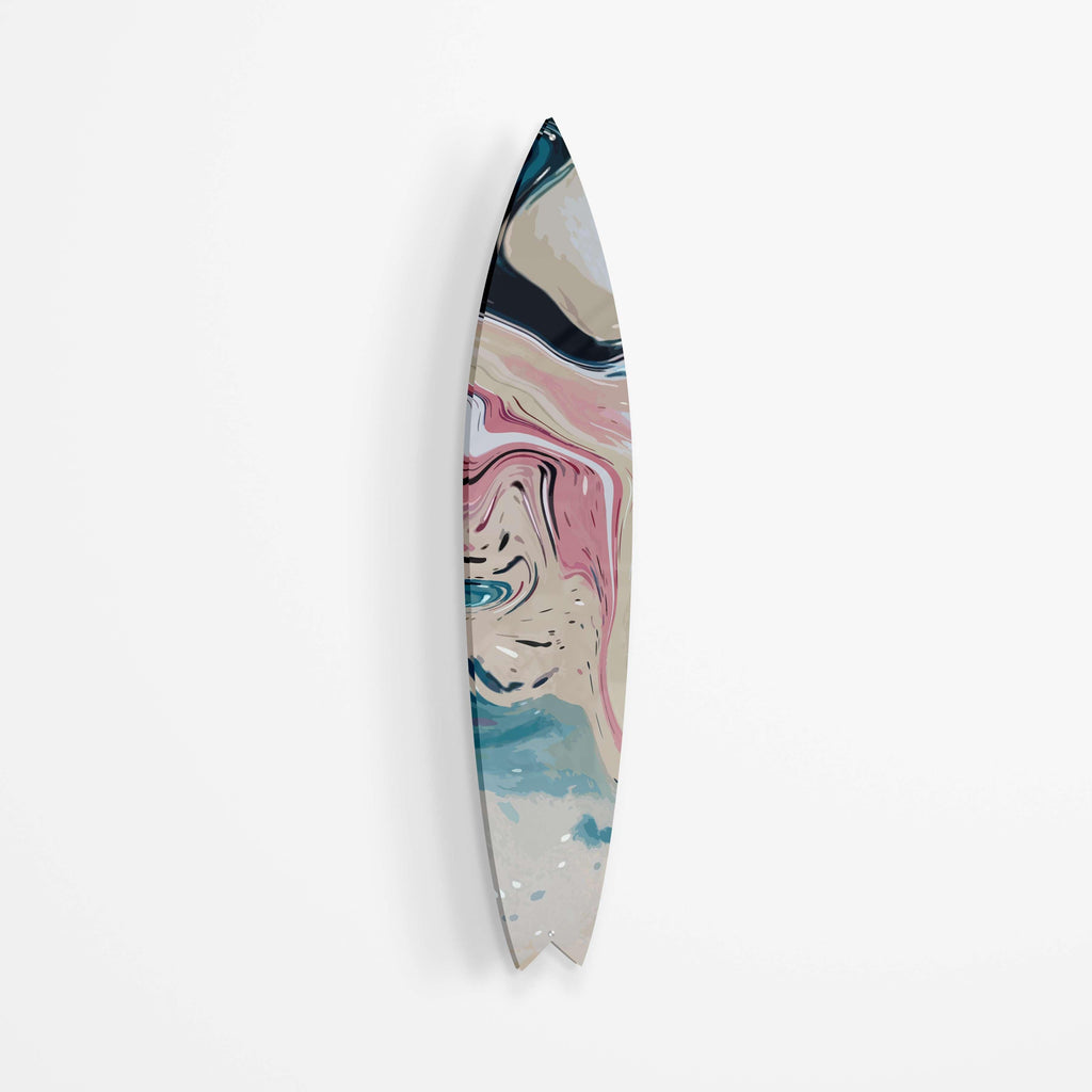 Abstract Melting Pink Acrylic Surfboard Wall Art - uniqstiq