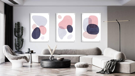 Abstract Shapes Pattern Set of 3 Prints Modern Wall Art Modern Artwork Image 2