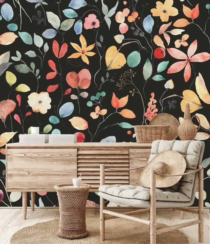 Autumn Leaves on Dark Wallpaper - uniqstiq