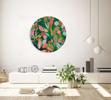 Autumn Leaves Mirrored Acrylic Circles Contemporary Home DǸcor Printed acrylic 