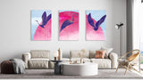 Birds Pattern Set of 3 Prints Modern Wall Art Modern Artwork Image 2