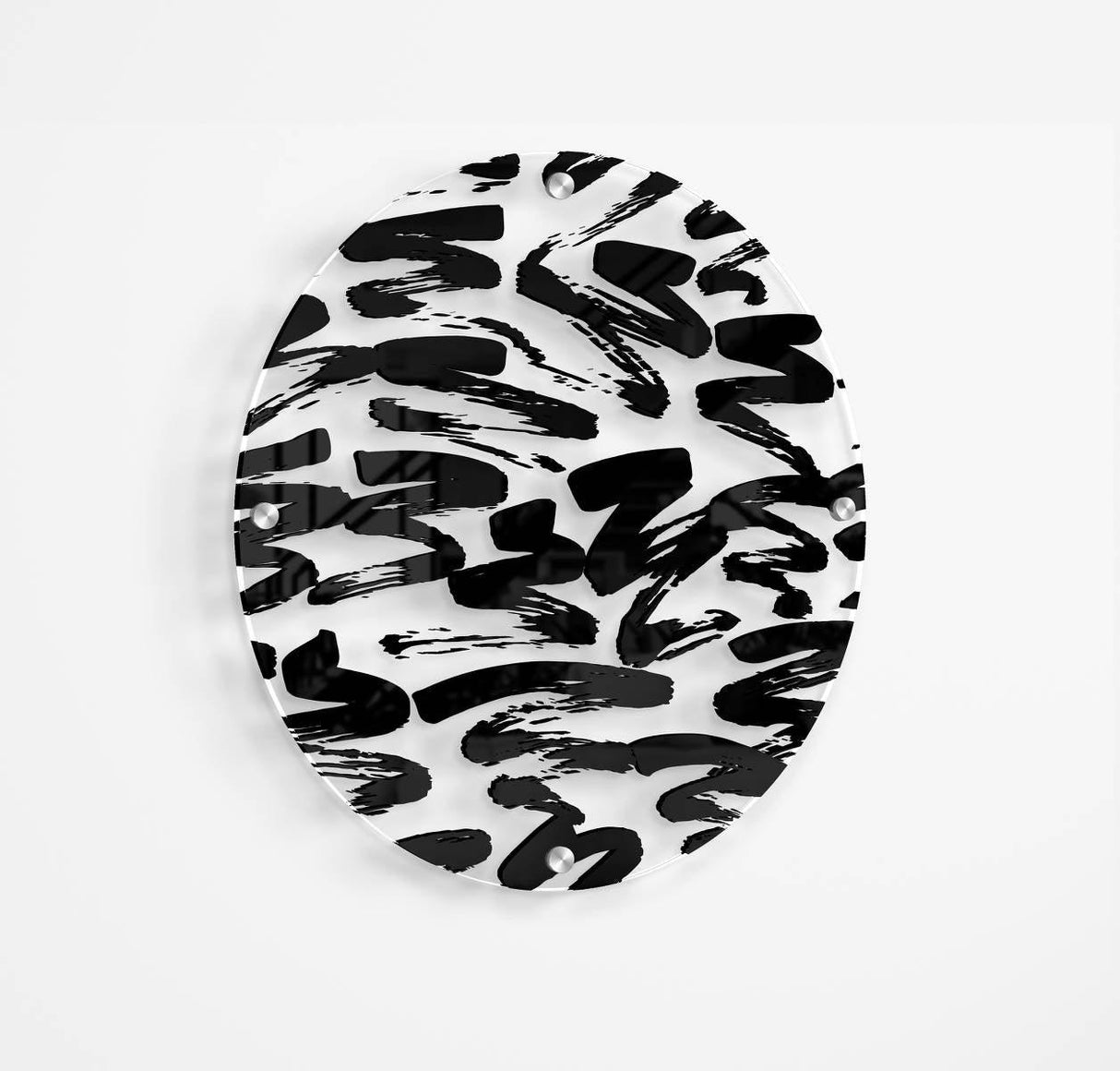 Black Crankle Printed Transparent Acrylic Circle - uniqstiq