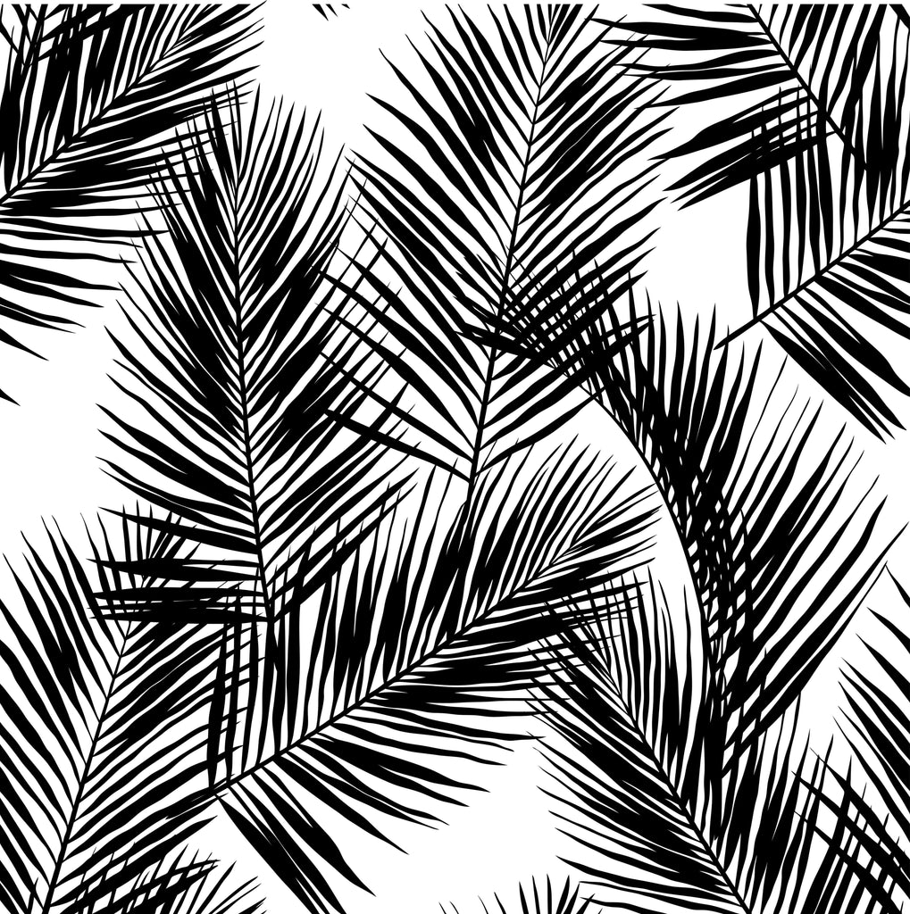 uniQstiQ Tropical Black Palm Leaves Wallpaper Wallpaper