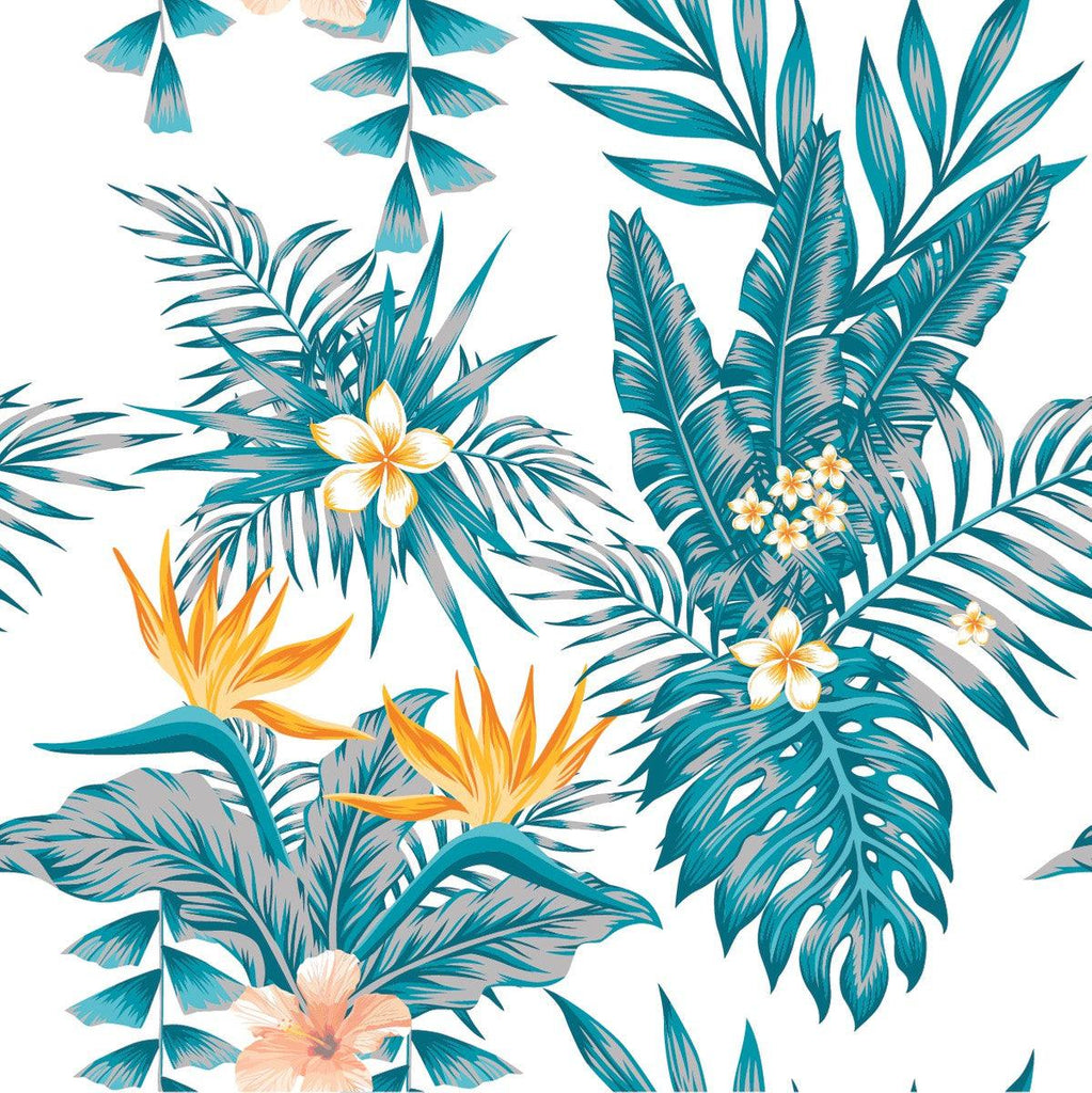Blue Exotic Leaves Wallpaper - uniqstiq