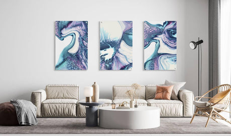 Blue Shades Set of 3 Prints Modern Wall Art Modern Artwork Image 2