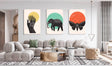 Bohemian Art Set of 3 Prints Modern Wall Art Modern Artwork Image 1