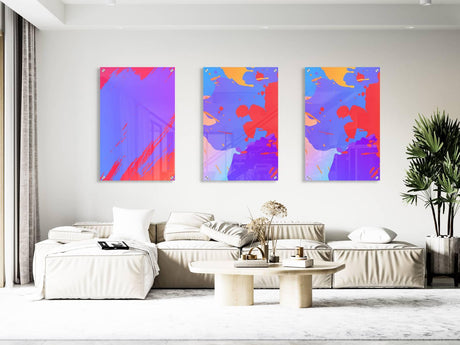 Brightly Art Set of 3 Prints Modern Wall Art Modern Artwork Image 1