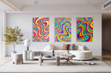 Brightly Ornaments Set of 3 Prints Modern Wall Art Modern Artwork Image 1