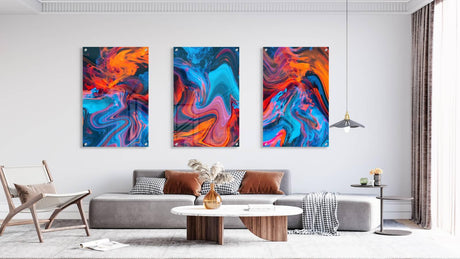 Brightly Pattern Set of 3 Prints Modern Wall Art Modern Artwork Image 1