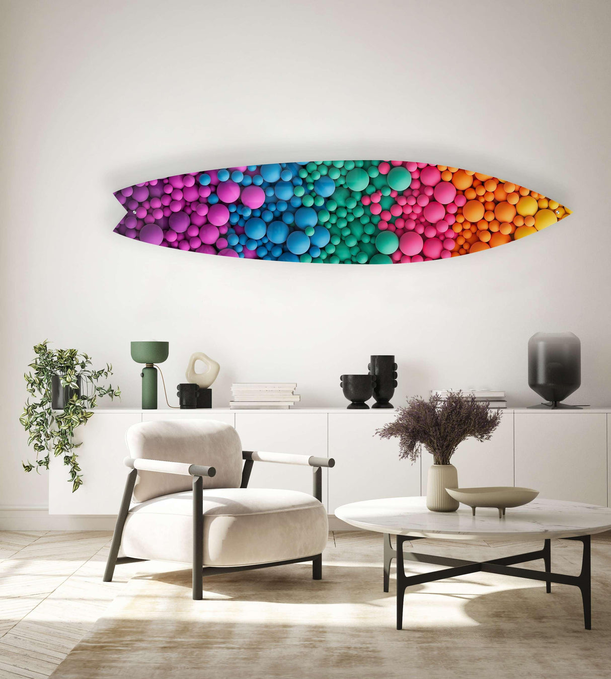 Bubble Balls Acrylic Surfboard Wall Art - uniqstiq