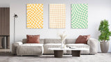 Checked Pattern Set of 3 Prints Modern Wall Art Modern Artwork Image 1