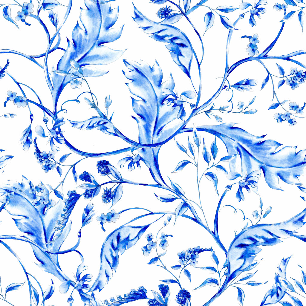 uniQstiQ Floral Cobalt Floral Pattern Wallpaper Wallpaper