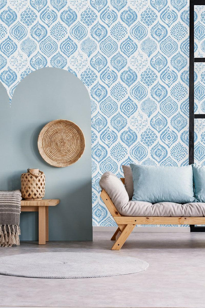 Contemporary Blue Pattern Wallpaper Smart - uniqstiq