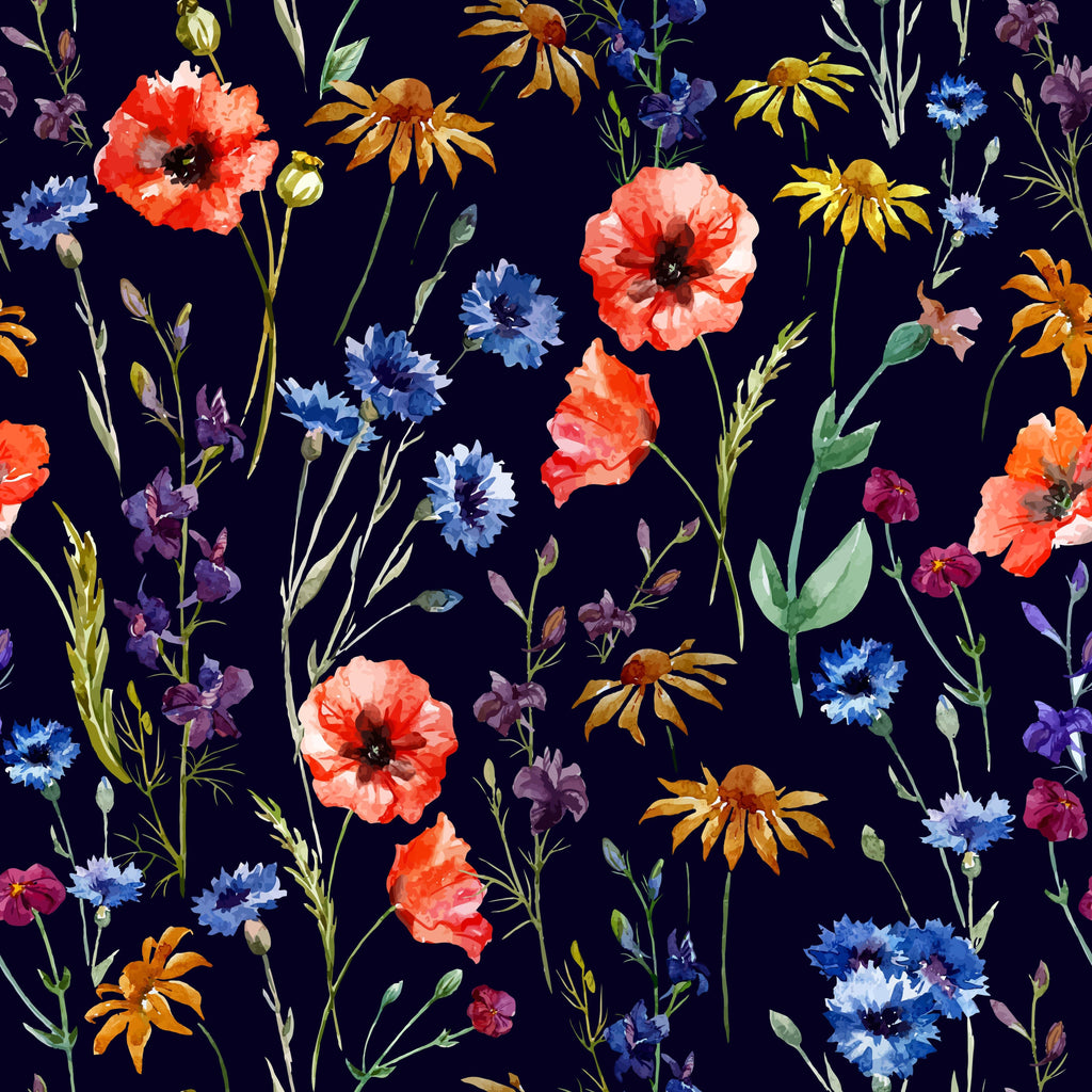 uniQstiQ Floral Dark Flowers Wallpaper Wallpaper