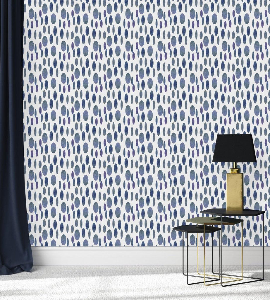 Dark Blue Ellipse Wallpaper uniQstiQ Geometric