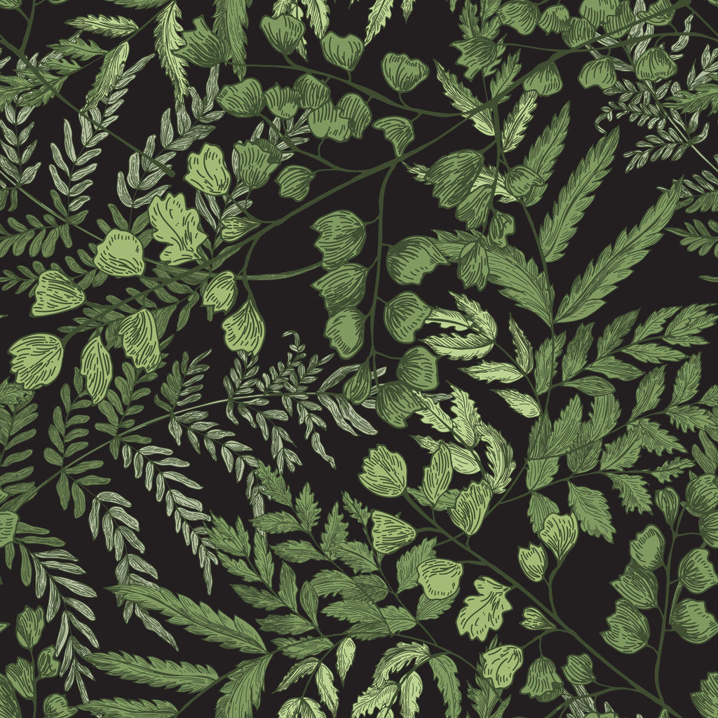 uniQstiQ Botanical Dark Green Ferns Wallpaper Wallpaper