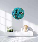 Dark Woodland Animals Mirrored Acrylic Circles Contemporary Home DǸcor Printed acrylic 