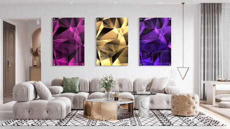 Diamond Design Set of 3 Prints Modern Wall Art Modern Artwork Image 1