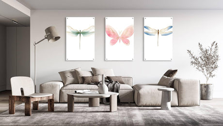 Dragonfly Ornaments Set of 3 Prints Modern Wall Art Modern Artwork Image 2