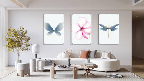 Dragonfly Pattern Set of 3 Prints Modern Wall Art Modern Artwork Image 2