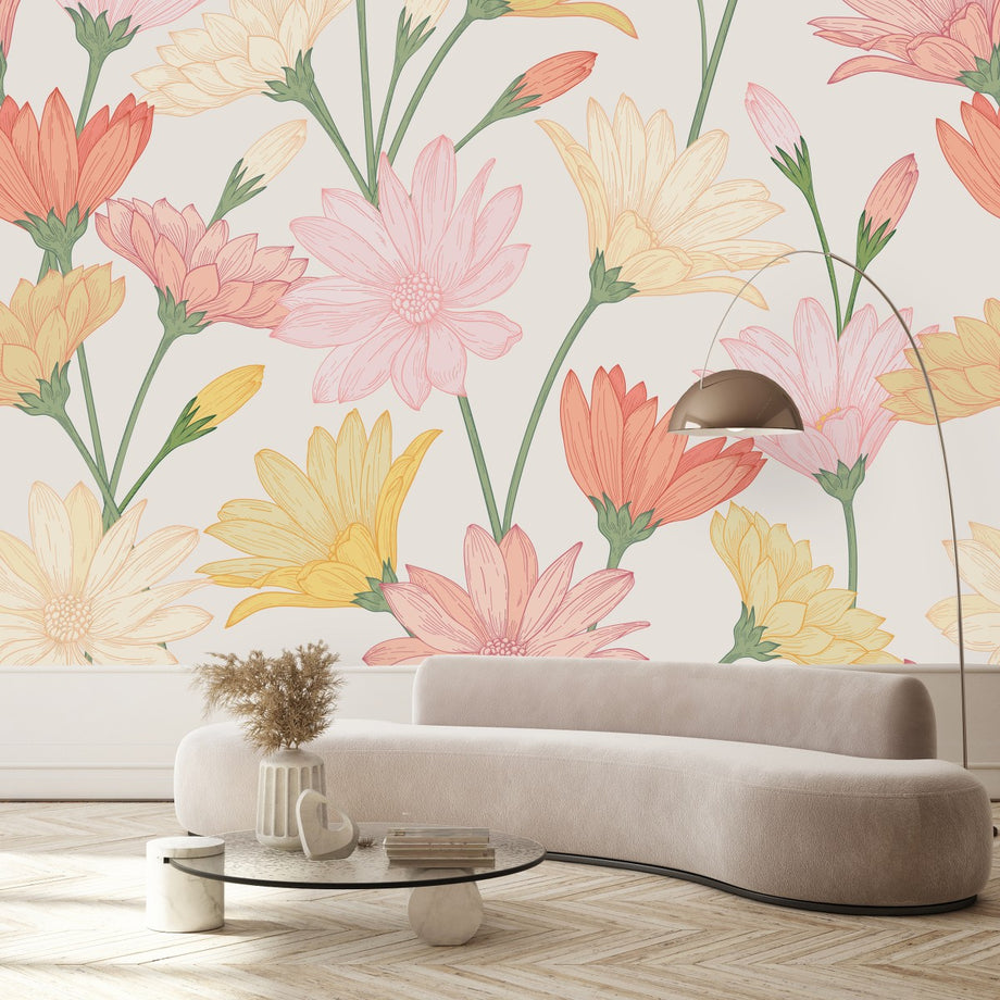 abstract summer flowers wallpaper