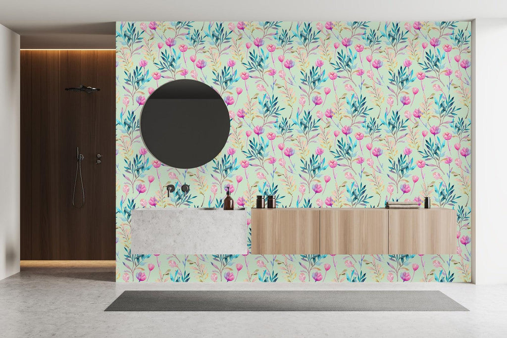 Watercolor Pink Flowers Wallpaper  uniQstiQ Floral