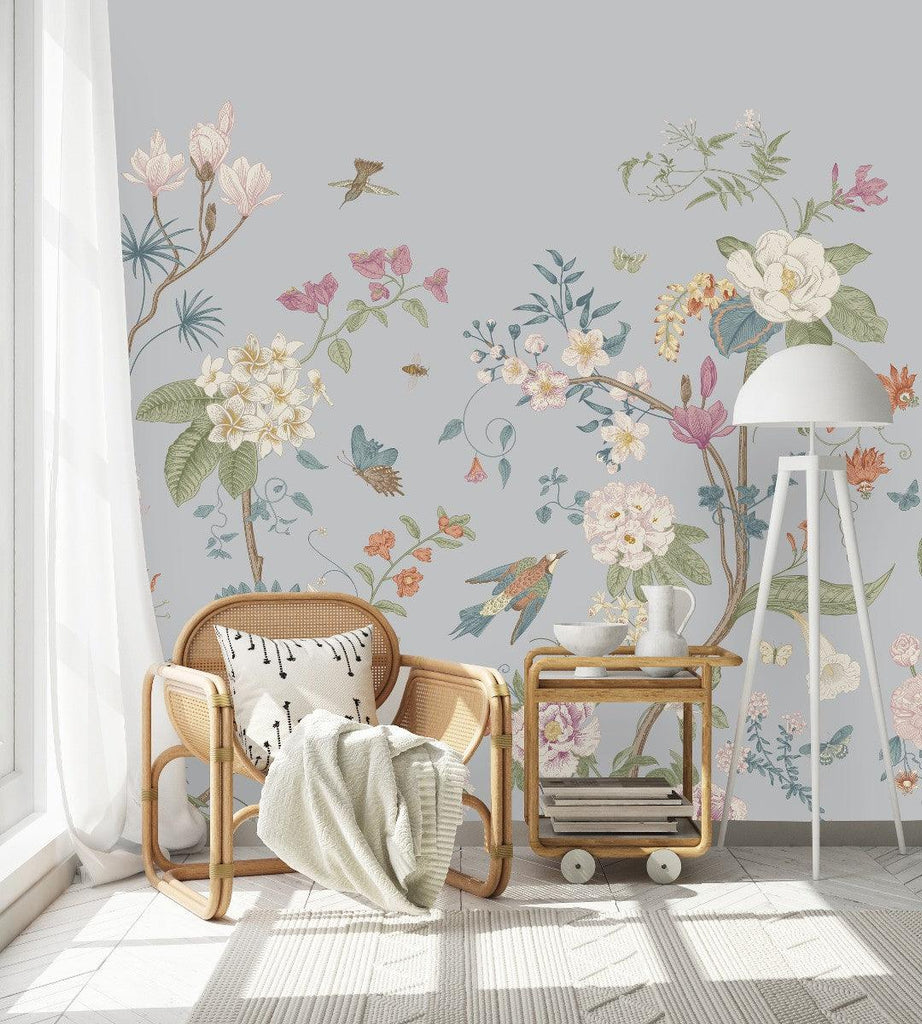 Elegant Wildflowers on Light Background Wallpaper Smart - uniqstiq