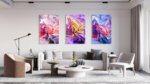 Experimental Art Set of 3 Prints Modern Wall Art Modern Artwork Image 1