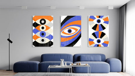 Eyes Pattern Set of 3 Prints Modern Wall Art Modern Artwork Image 2