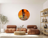 Field of Prairie Flowers Mirrored Acrylic Circles Contemporary Home DǸcor Printed acrylic 