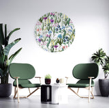 Fields Flowers Printed Transparent Acrylic Circle - uniqstiq