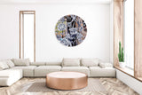 Floral Pattern Flowers Mirrored Acrylic Circles Contemporary Home DǸcor Printed acrylic 