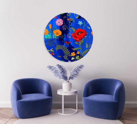 Flowers and Butterflies Mirrored Acrylic Circles Contemporary Home DǸcor Printed acrylic 