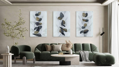 Foliage Pattern Set of 3 Prints Modern Wall Art Modern Artwork Image 1