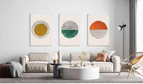 Geometrical Pattern Set of 3 Prints Modern Wall Art Modern Artwork Image 2