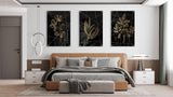 Golden Foliage Set of 3 Prints Modern Wall Art Modern Artwork Image 2