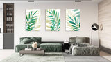 Green Leaves Design Set of 3 Prints Modern Wall Art Modern Artwork Image 1