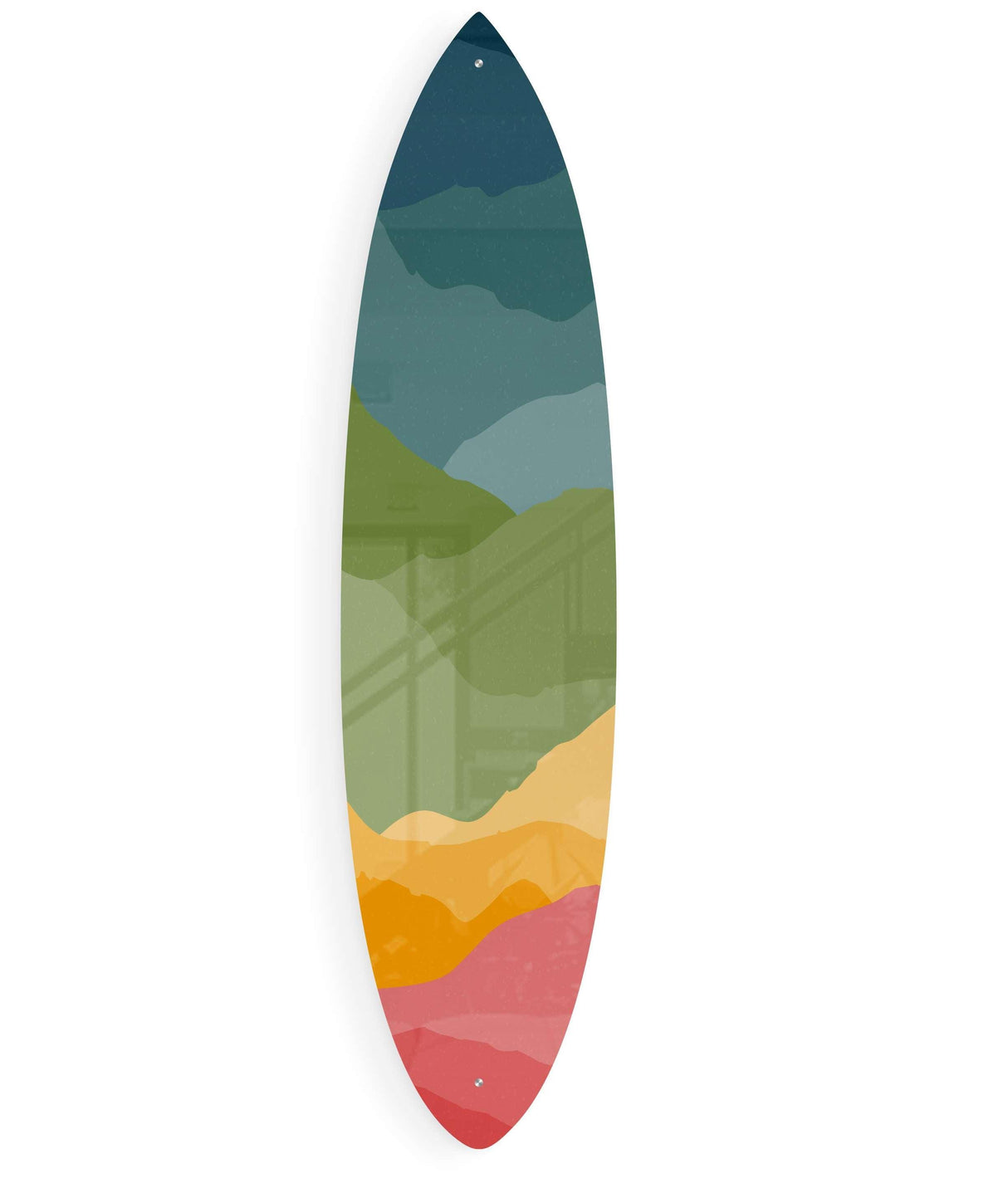 Hills Pattern Acrylic Surfboard Wall Art